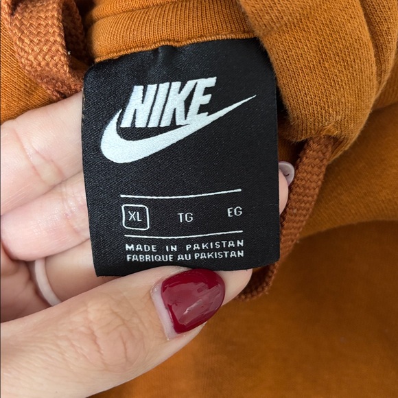 Nike Logo Burnt Orange Rust Oversized Hoodie XL - Picture 6 of 6